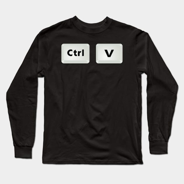 Control Copy Paste Ctrl Plus Gift Matching Couple Long Sleeve T-Shirt by Grabitees